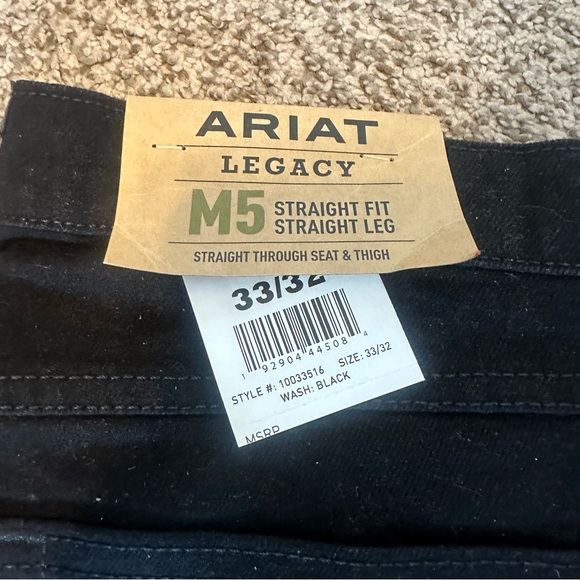 Ariat® Men's Legacy M5 Stackable Black Straight Leg Jeans 10033516 Sz 33x32 - Picture 3 of 4